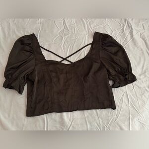 H&M Elegant Black Puff Sleeve Blouse